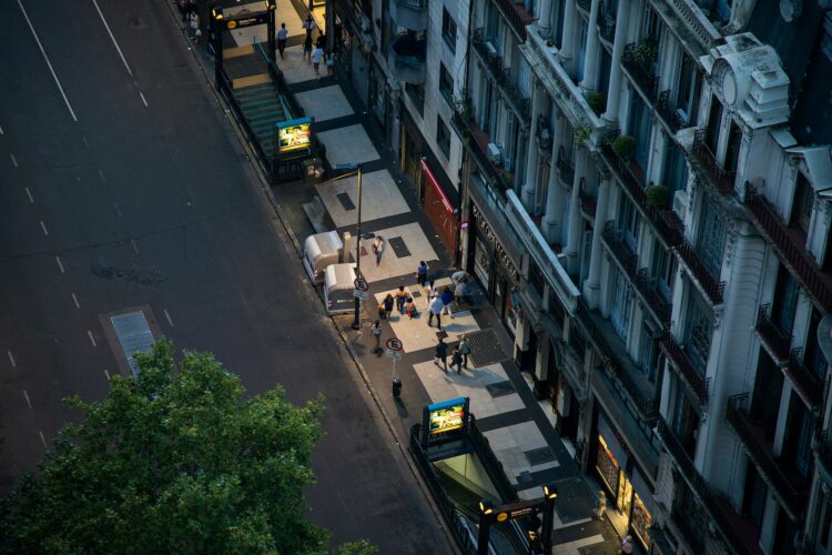 bird's eye-view photography of hotel building facade